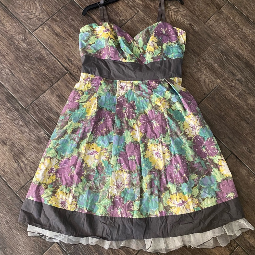 Torrid Floral TEA DRESS - Women's 14 Layered Tulle Underskirt Cottagecore